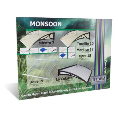 Monsoon Door canopy display board