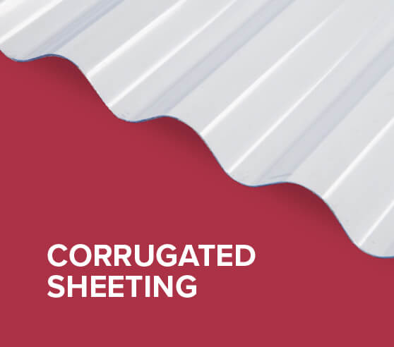 Corrugated Roof Sheeting On Red Background